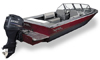 An Aluminum Fishing Boats w/ High Windshield Mounted Forward Boat Example